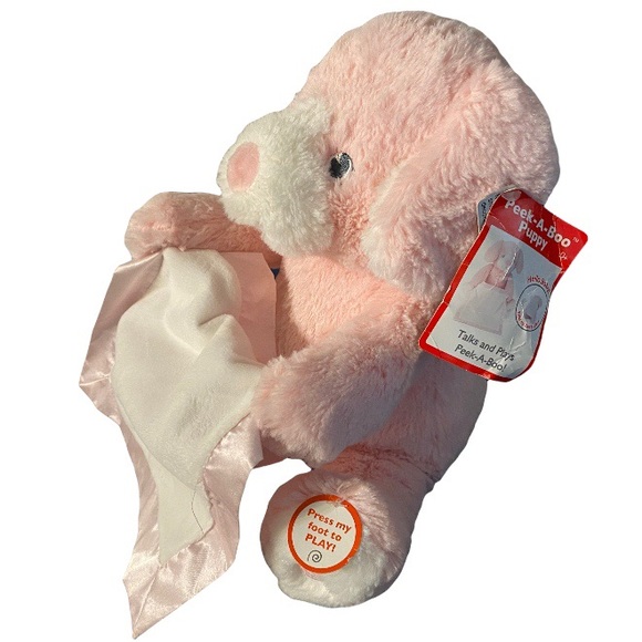 GUND Peek-A-Boo Interactive Animated PUPPY PLUSH - Soft PINK 10" Stuffed Animal - Picture 2 of 6